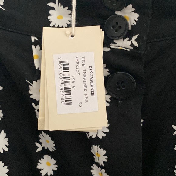 Maje Japhanie Pleated Daisy Print Skirt Size 3 (Large) - Picture 2 of 4